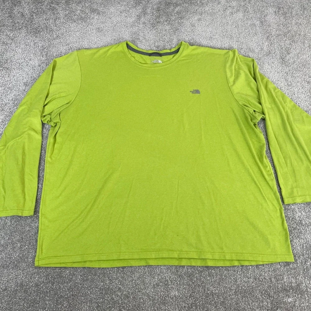 North Face Performance Shirt Mens XXL Hiking Utility Long Sleeve Lime Green